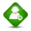 Tech support icon elegant green diamond button Royalty Free Stock Photo