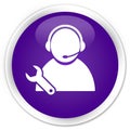 Tech support icon premium purple round button Royalty Free Stock Photo