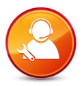 Tech support icon special glassy orange round button