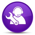 Tech support icon special purple round button Royalty Free Stock Photo
