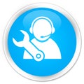 Tech support icon premium cyan blue round button Royalty Free Stock Photo
