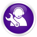 Tech support icon premium purple round button Royalty Free Stock Photo