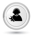 Tech support icon prime white round button Royalty Free Stock Photo