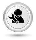 Tech support icon prime white round button Royalty Free Stock Photo