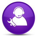 Tech support icon special purple round button Royalty Free Stock Photo