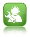 Tech support icon special soft green square button Royalty Free Stock Photo