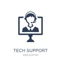 Tech support icon. Trendy flat vector Tech support icon on white