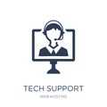 Tech support icon. Trendy flat vector Tech support icon on white Royalty Free Stock Photo