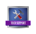 Tech support illustration button Royalty Free Stock Photo