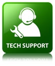 Tech support green square button Royalty Free Stock Photo