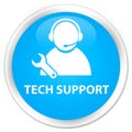 Tech support premium cyan blue round button Royalty Free Stock Photo