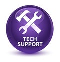 Tech support (tools icon) glassy purple round button Royalty Free Stock Photo