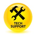 Tech support (tools icon) glassy yellow round button