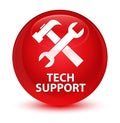 Tech support (tools icon) glassy red round button