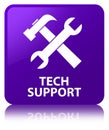 Tech support (tools icon) purple square button Royalty Free Stock Photo