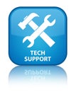 Tech support (tools icon) special cyan blue square button Royalty Free Stock Photo