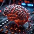 Tech synergy Human brain linked seamlessly with a computer interface