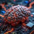 Tech synergy Human brain linked seamlessly with a computer interface
