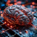Tech synergy Human brain linked seamlessly with a computer interface