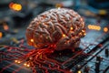 Tech synergy Human brain linked seamlessly with a computer interface