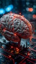 Tech synergy Human brain linked seamlessly with a computer interface