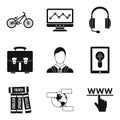 Tech training icons set, simple style Royalty Free Stock Photo