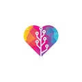 Tech Tree heart shape concept Logo Template Royalty Free Stock Photo