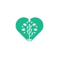 Tech Tree heart shape concept Logo Template Royalty Free Stock Photo