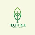 tech tree logo concept,green network technology logo vector.tech tree electrical circuit digital logo vector icon Royalty Free Stock Photo