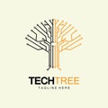 tech tree logo concept,green network technology logo vector.tech tree electrical circuit digital logo vector icon Royalty Free Stock Photo