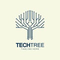 tech tree logo concept,green network technology logo vector.tech tree electrical circuit digital logo vector icon Royalty Free Stock Photo