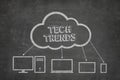 Tech trends concept on blackboard