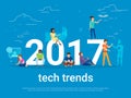 2017 tech trends concept illustration