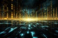 Tech vibes Futuristic cyberspace with a captivating binary code backdrop Royalty Free Stock Photo