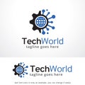 Tech World Logo Template Design Vector, Emblem, Design Concept, Creative Symbol, Icon Royalty Free Stock Photo