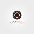 Tech world logo template,technology vector design for business corporate, gear logo,illustration element Royalty Free Stock Photo