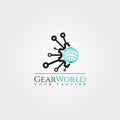 Tech world logo template,technology vector design for business corporate, gear logo,illustration element Royalty Free Stock Photo