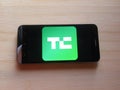 TechCrunch app Royalty Free Stock Photo