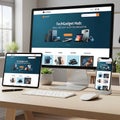 TechGadget Hub E-commerce Responsive Mockup Royalty Free Stock Photo