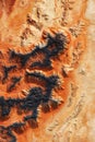 Technical aerial view of satellite-rendered GIS map featuring elevation contours topographical features and a heatmap use.