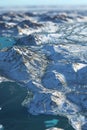 Technical aerial visualization of a snowy landscape using LiDAR GIS data to highlight elevation and snow cover depth.