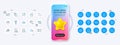 Technical algorithm, Clapping hands and Pet friendly line icons. For web app, printing Vector