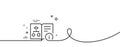 Technical algorithm line icon. Project documentation sign. Continuous line with curl. Vector Royalty Free Stock Photo