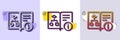 Technical algorithm line icon. Project documentation sign. Halftone dotted pattern. Vector Royalty Free Stock Photo