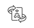 Technical algorithm line icon. Project documentation sign.