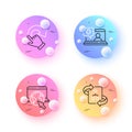 Technical algorithm, Rotation gesture and Medical help minimal line icons. For web application, printing. Vector
