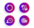 Technical algorithm, Time management and Loop icons set. World mail sign. Project doc, Work time, Refresh. Vector Royalty Free Stock Photo