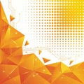 A technical background merging low-poly triangles with a shifting halftone dot gradient Royalty Free Stock Photo