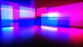 technical background with neon cubes 3d rendering Royalty Free Stock Photo