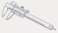 Technical Caliper Measuring Device, vector design Generative AI Royalty Free Stock Photo